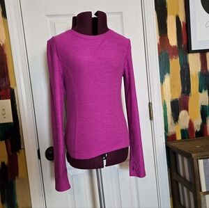 Victoria's Secret On Point Flow Small Long Sleeve SemiBackless Pink Athletic Top